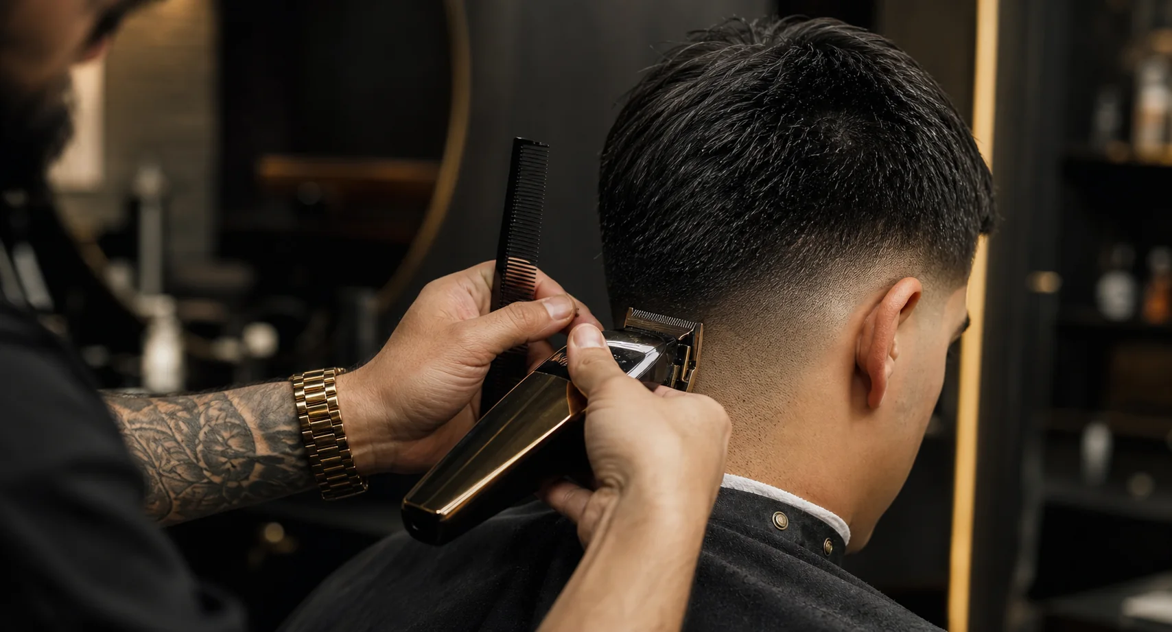 Detailaufnahme eines Haarschnitts